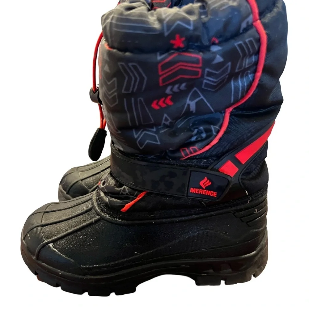 Merence Kids Snow Boots Size 12 Black Red Winter Boots